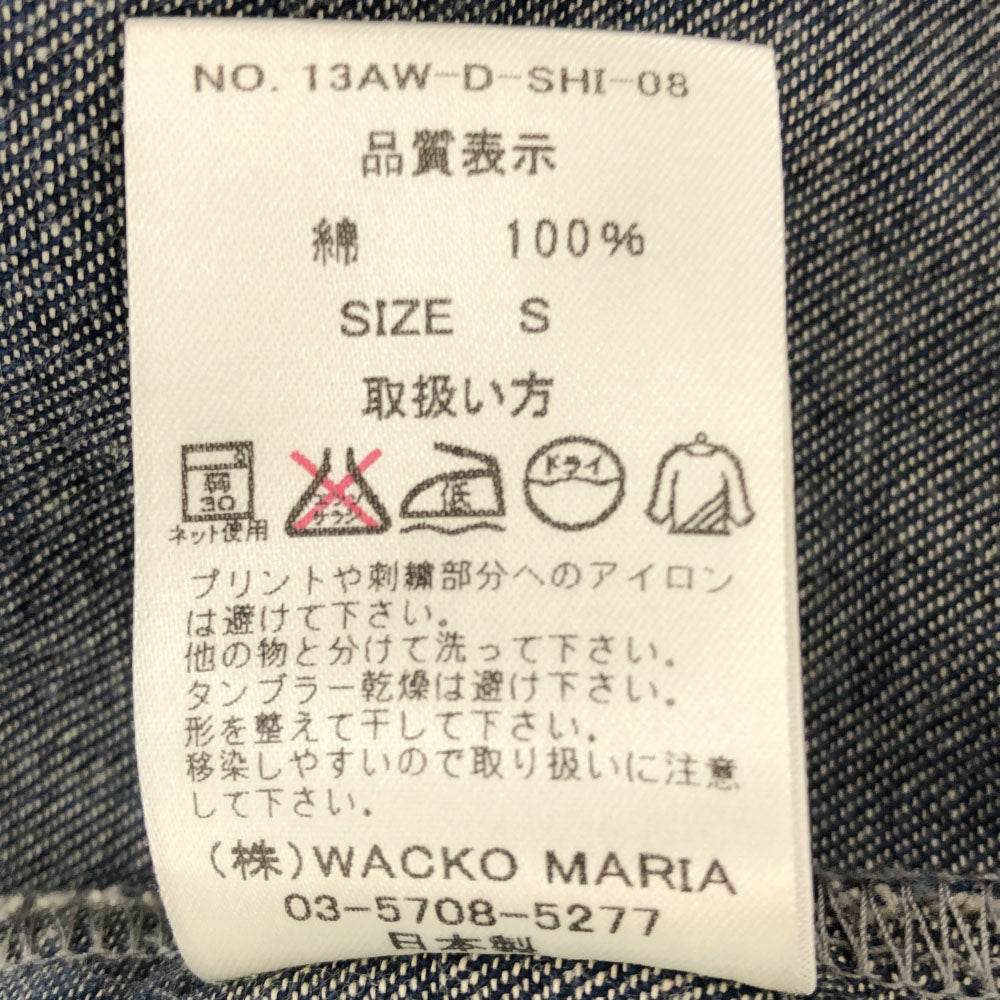 WACKO MARIA ワコマリア 日本製 GUILTY PARTIES バックプリント 長袖 デニム ウエスタンシャツ S メンズ