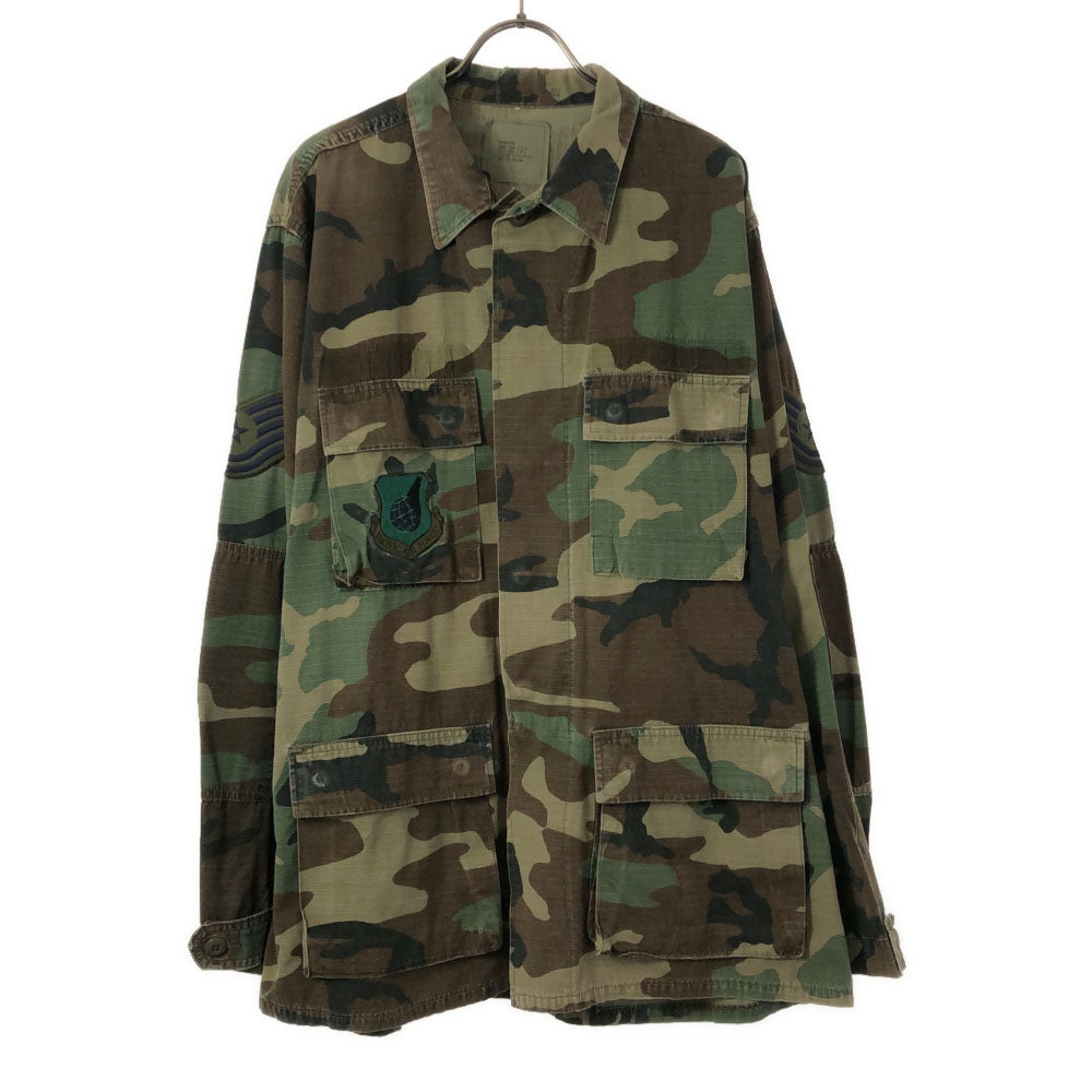 US ARMY アメリカ軍 80s DLA 迷彩 カモファティーグジャケット ミリタリージャケット カーキ系 リップストップ メンズ