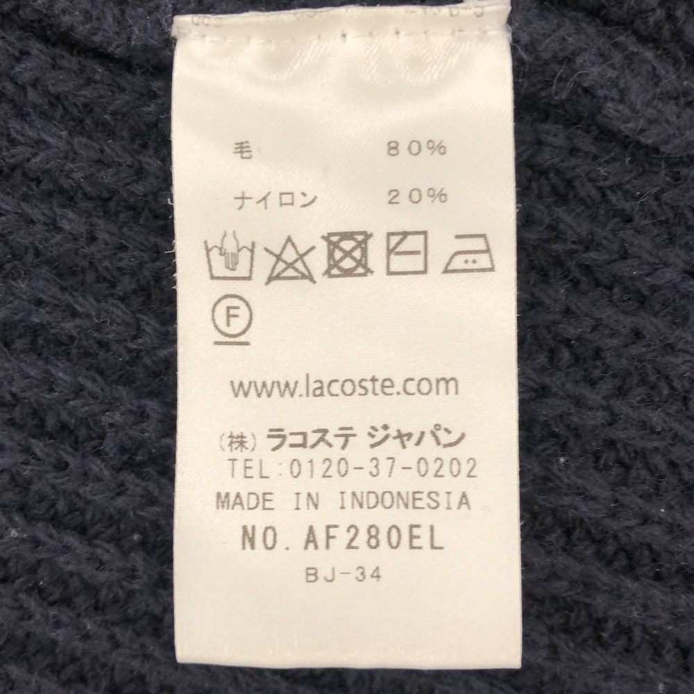 LACOSTE ラコステ ウールブレンド 長袖 タートルネック セーター 36 ネイビー ニット レディース
