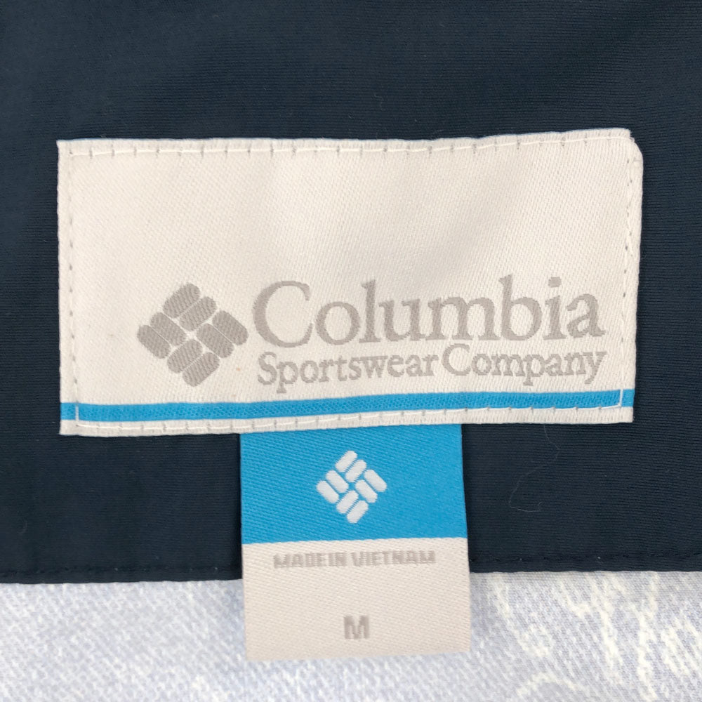 Columbia コロンビア PM3795 総柄 ナイロン アウトドアジャケット M ブルー系 ジップパーカー メンズ
