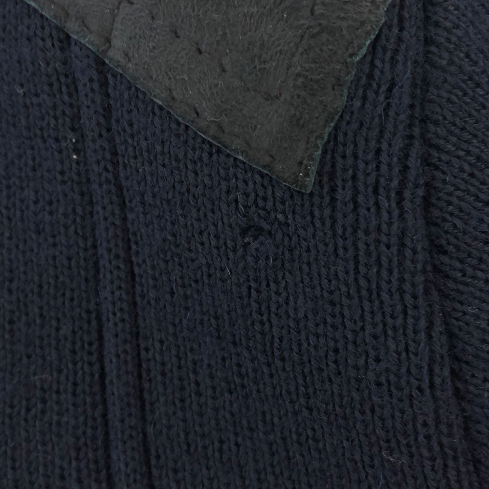 Burberrys バーバリーズ 80s 90s 英国製 ウールブレンド 長袖 コンバットニット セーター 134/140 ネイビー ニット エルボーパッチ オールド キッズ