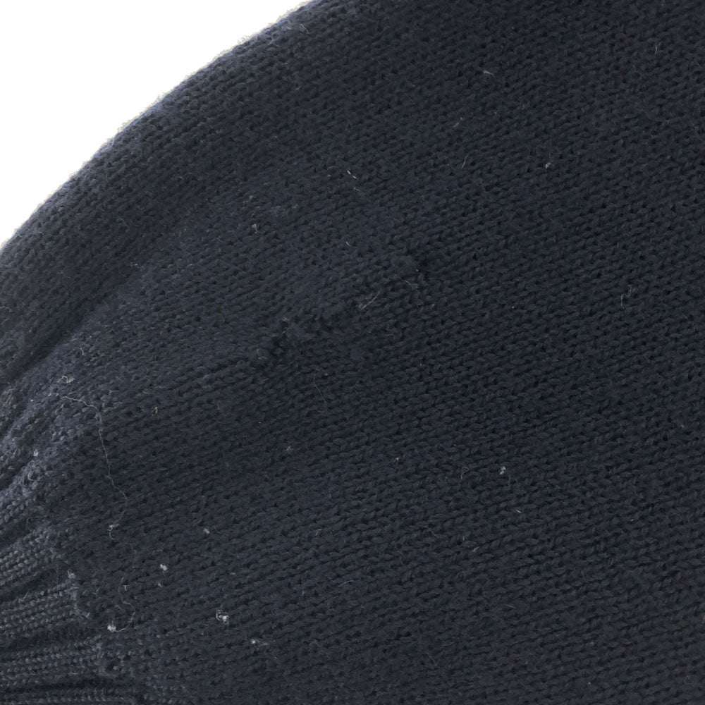 Burberrys バーバリーズ 80s 90s 英国製 ウールブレンド 長袖 コンバットニット セーター 134/140 ネイビー ニット エルボーパッチ オールド キッズ
