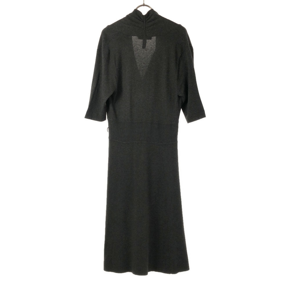 LAUREN RALPH LAUREN ローレンラルフローレン 7分袖 ニット ロングワンピース S グレー レディース