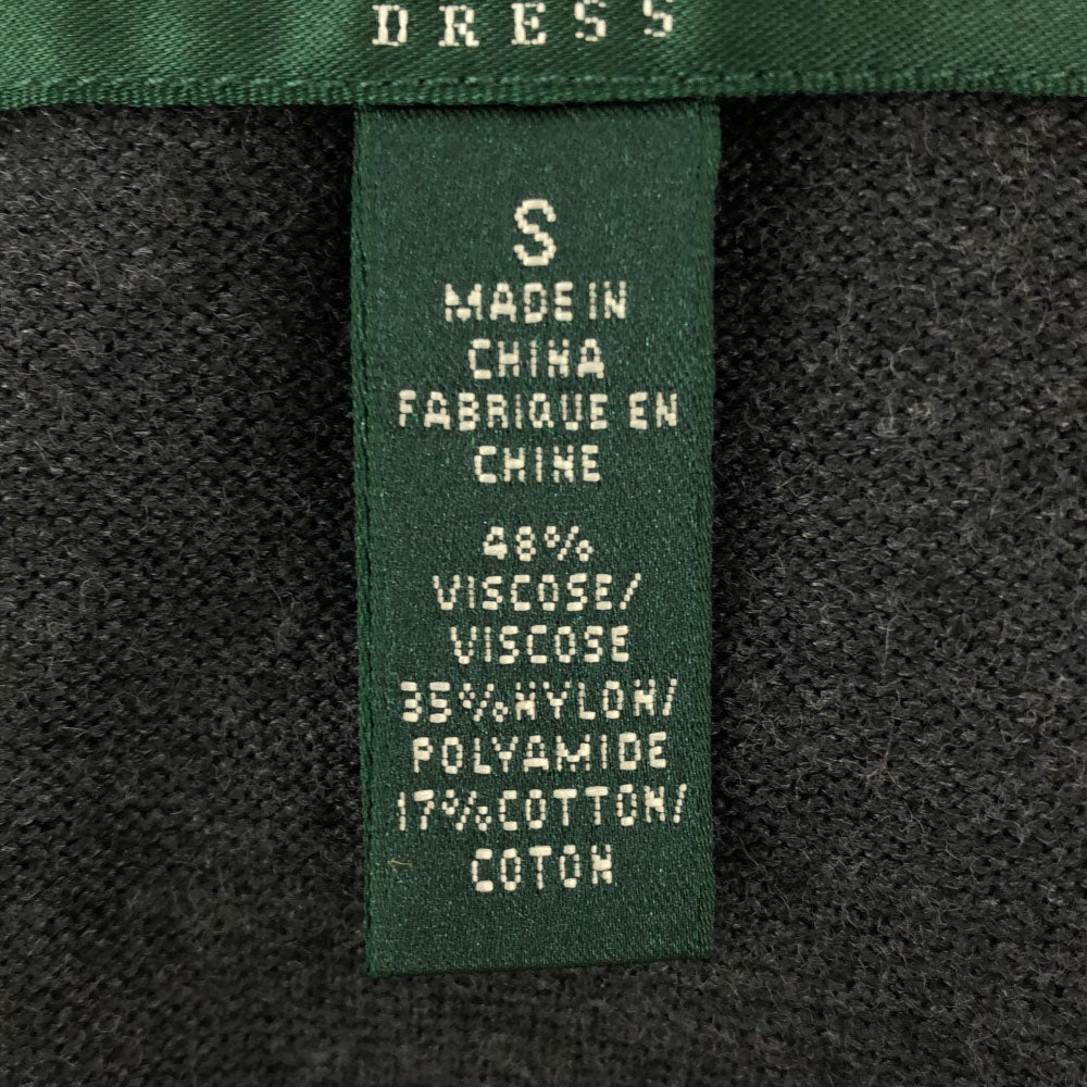 LAUREN RALPH LAUREN ローレンラルフローレン 7分袖 ニット ロングワンピース S グレー レディース