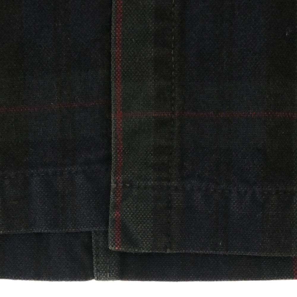 KAPITAL キャピタル チェック 長袖 シャツワンピース S グリーン系 比翼ボタン レディース