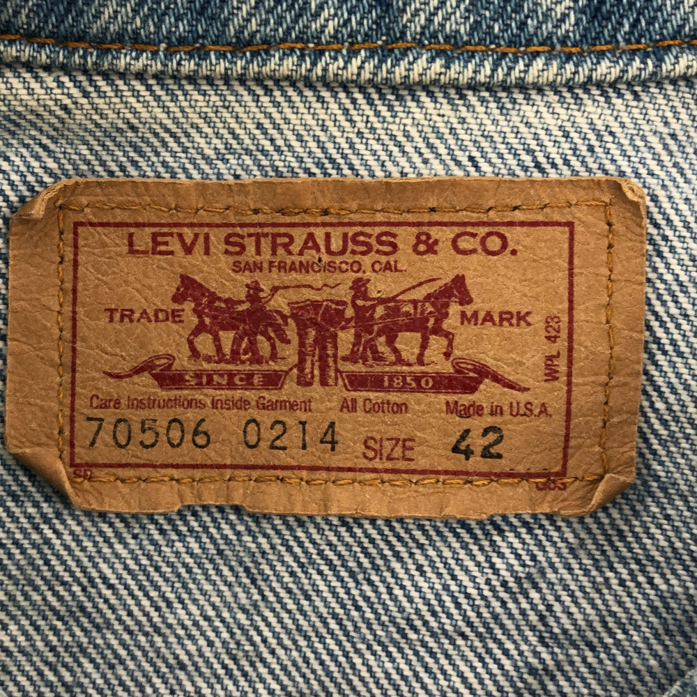 Levi's リーバイス 90s USA製 70506 0214 デニムジャケット 42 Gジャン オールド メンズ