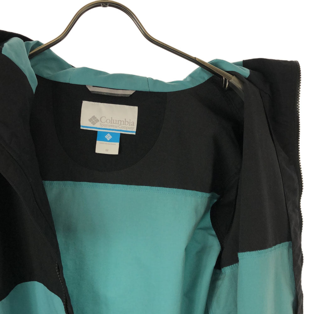 Columbia コロンビア ロゴプリント ナイロンジャケット M ブラック×グリーン系 アウトドア ヴィザヴォナパス ジャケット メンズ
