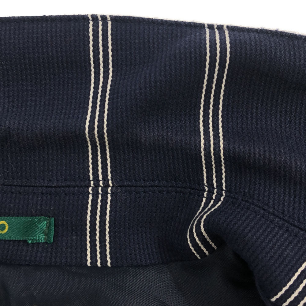 KENZO ケンゾー 90s 日本製 オールド ストライプ 刺繍 テーラードジャケット ネイビー ゴルフ レディース