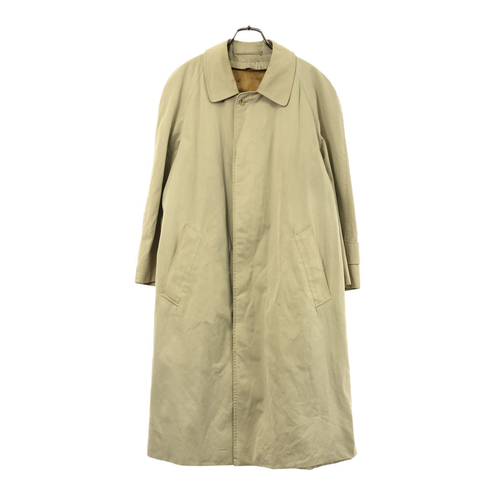 Aquascutum アクアスキュータム 80s 90s 英国製 オールド ステンカラーコート ベージュ 比翼ボタン メンズ