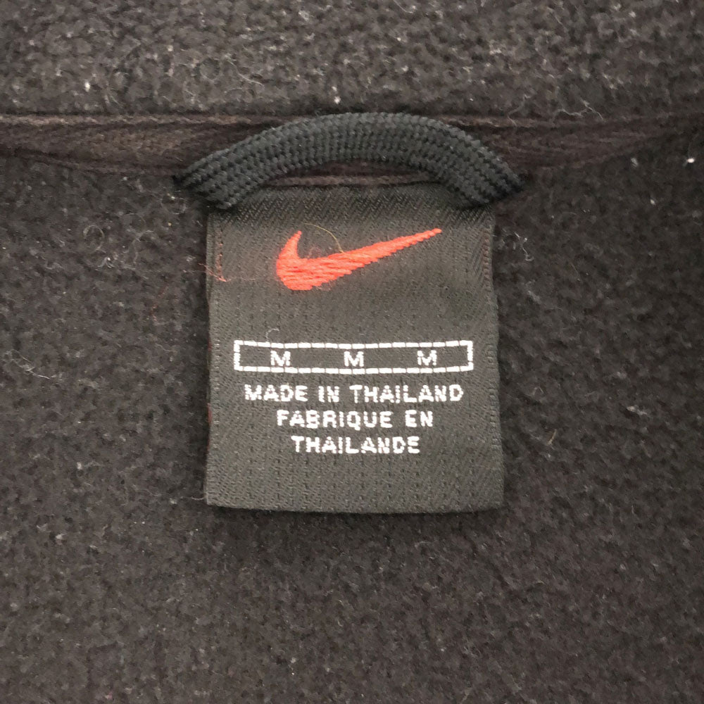 NIKE ナイキ ロゴ刺繍 フリースジャケット M ブラック レディース