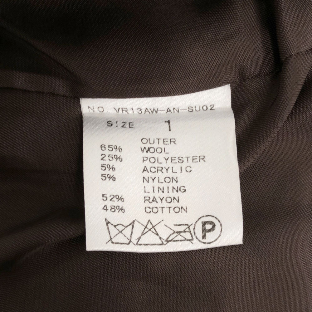 varde77 バルデセブンティセブン 日本製 ウールブレンド テーラードジャケット 1 ボルドー キルティング メンズ