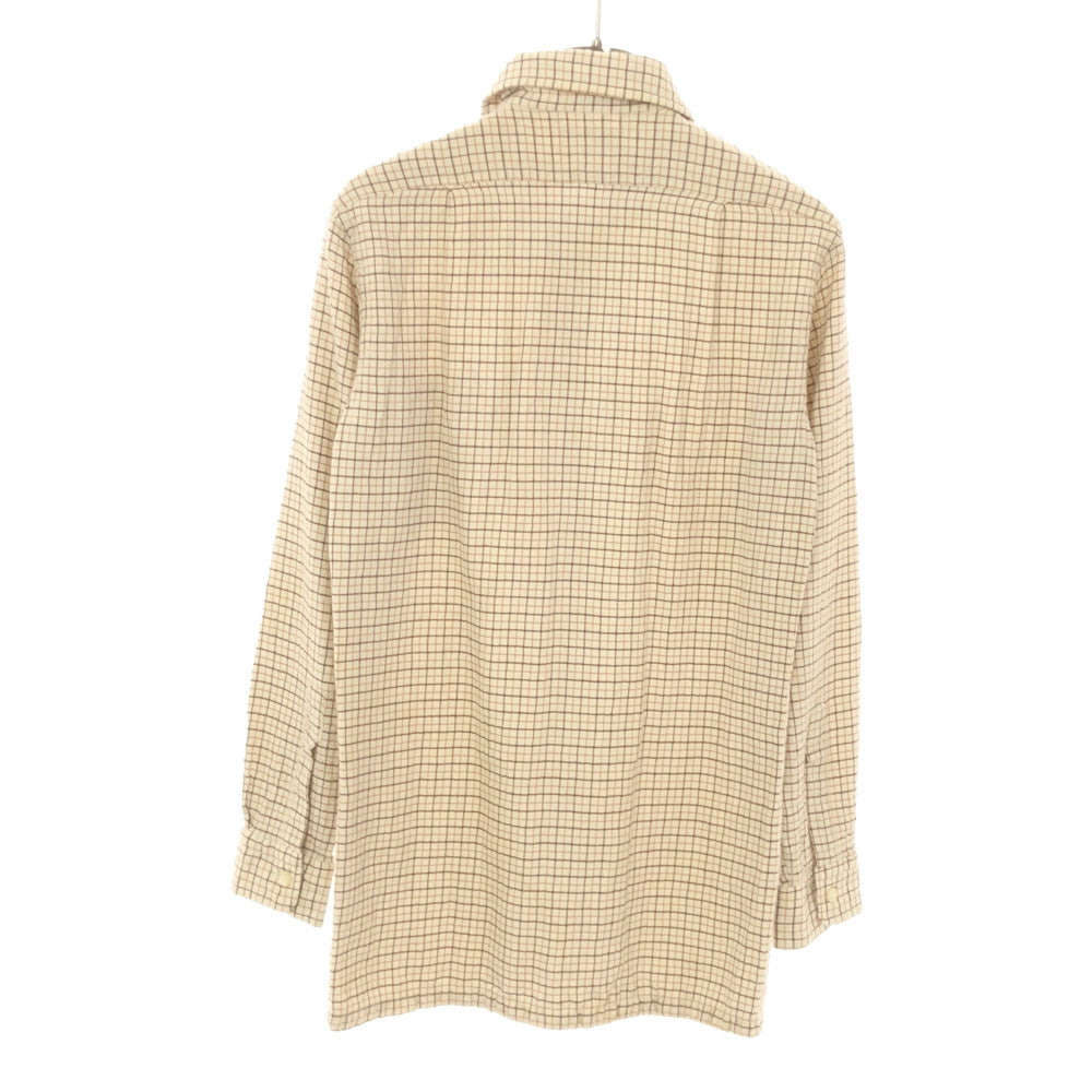 Christian Dior クリスチャンディオール 90s チェック 長袖 シャツ M ベージュ系 オールド メンズ