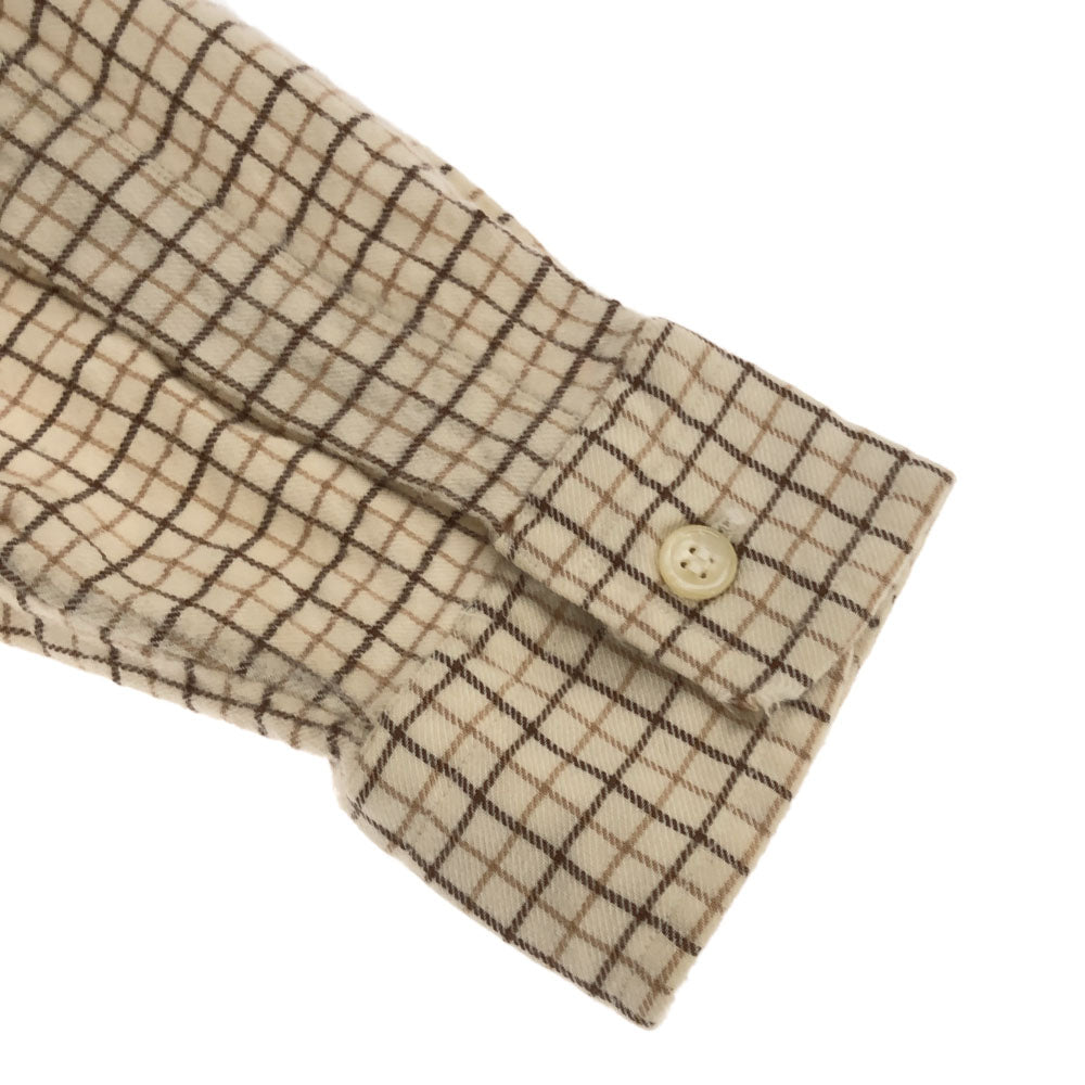 Christian Dior クリスチャンディオール 90s チェック 長袖 シャツ M ベージュ系 オールド メンズ