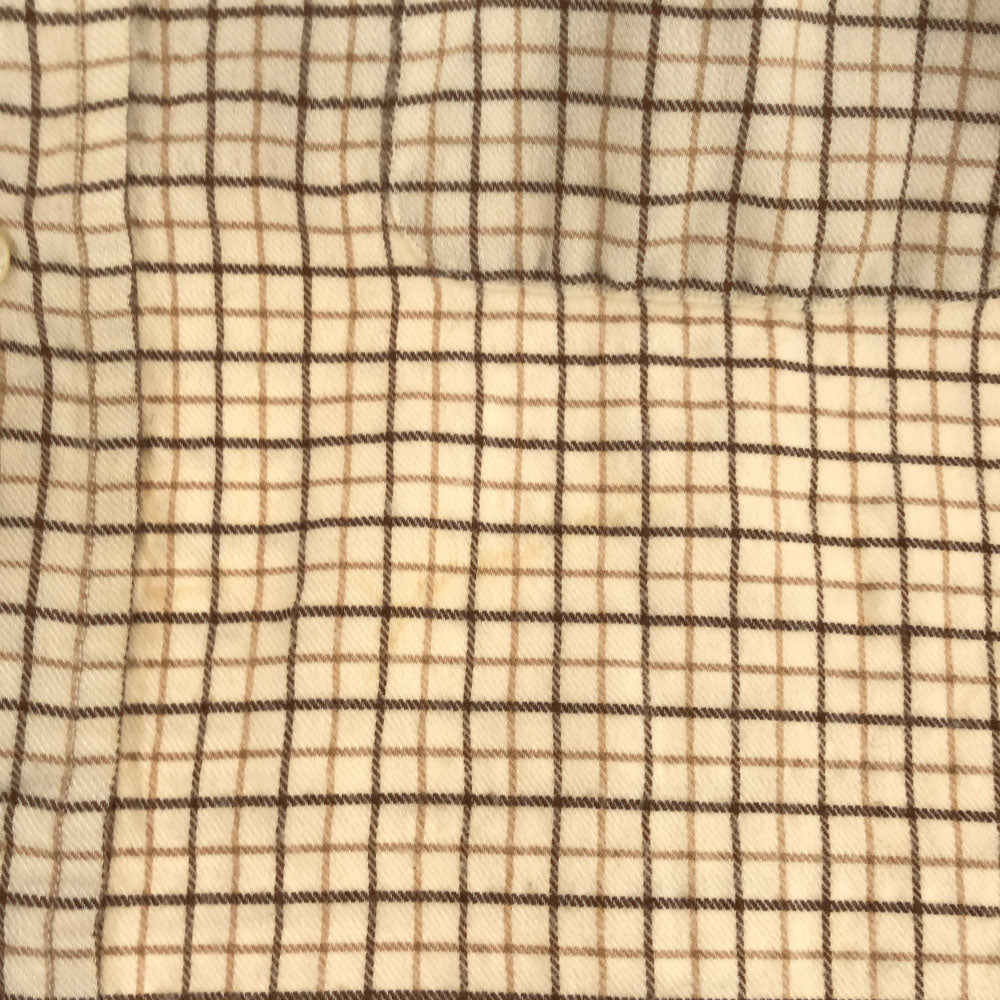 Christian Dior クリスチャンディオール 90s チェック 長袖 シャツ M ベージュ系 オールド メンズ