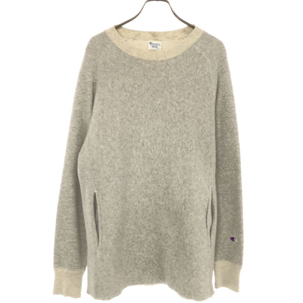 Champion チャンピオン 青単復刻 リバースウィーブ ツートーン 長袖 スウェット トレーナー M ライトグレー 裏起毛 メンズ