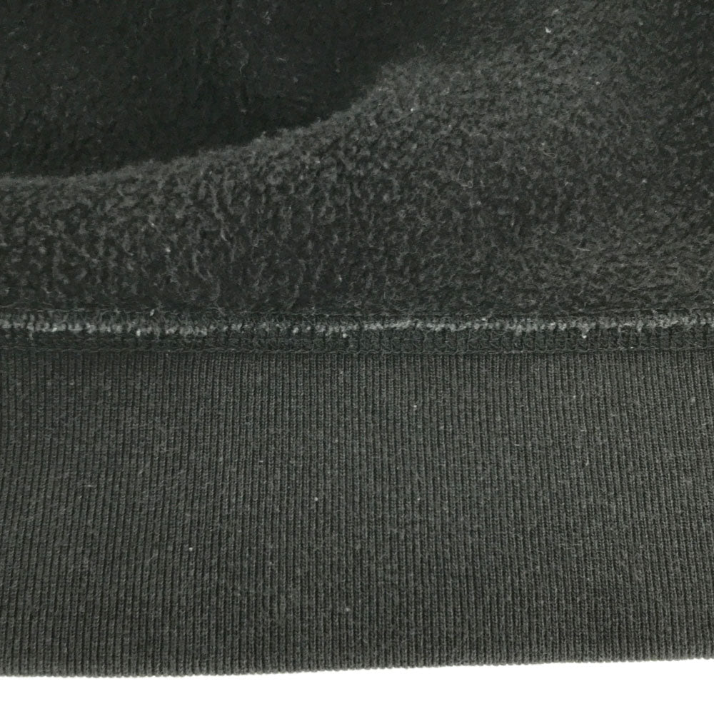 STUSSY ステューシー ロゴ刺繍 長袖 切替 パーカー S ブラック 起毛 メンズ