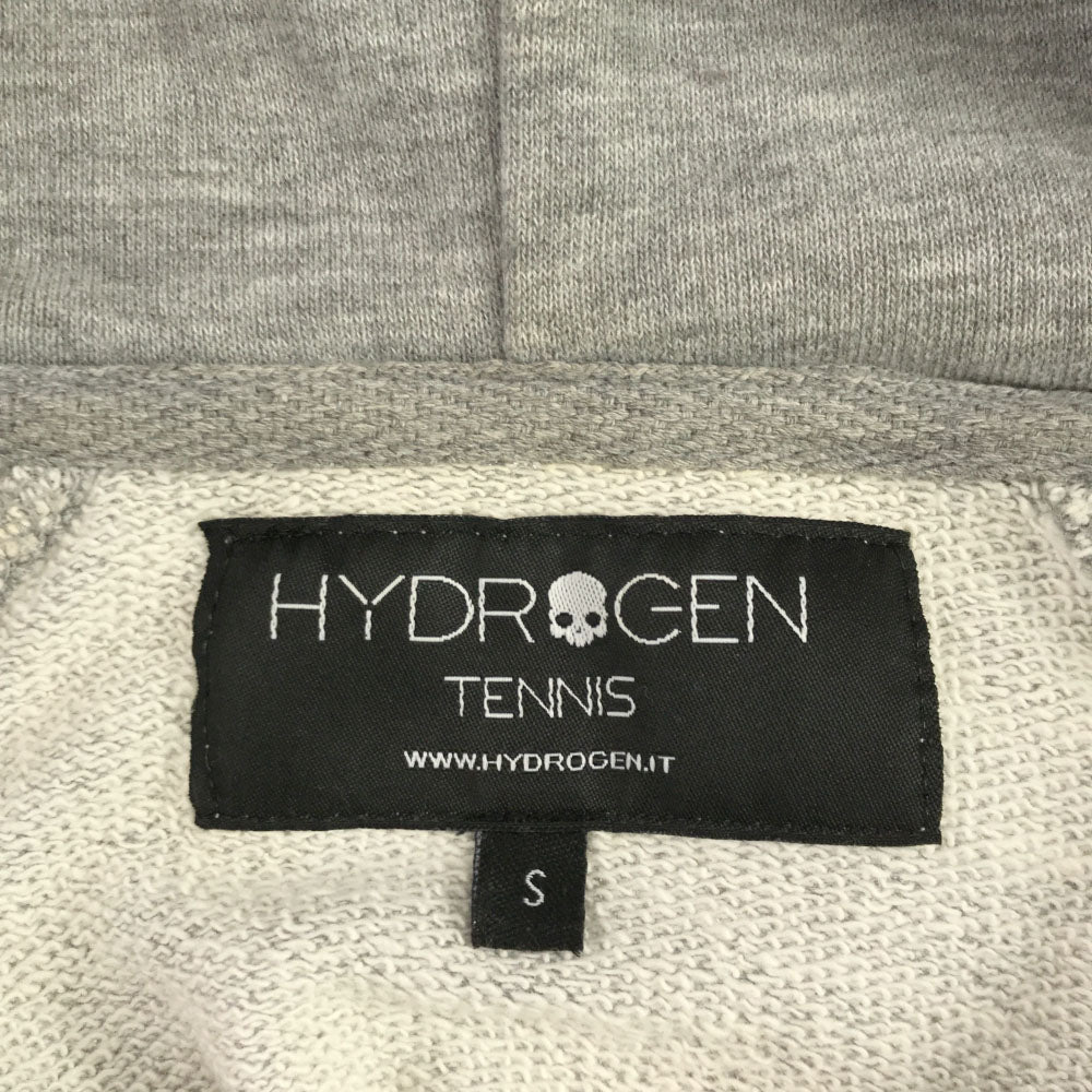 ハイドロゲン テニス プリント 長袖 スウェットパーカー S グレー プルオーバー トレーナー メンズ