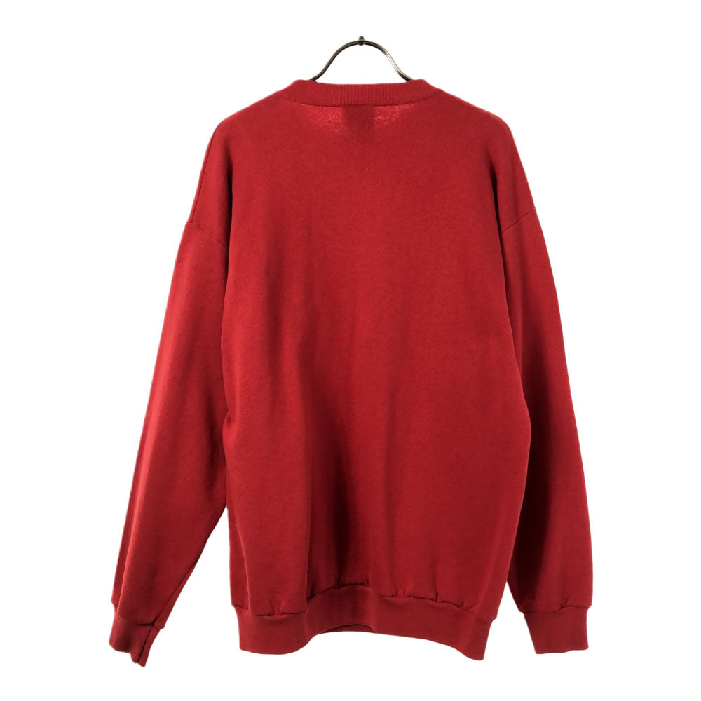 TSi 90s USA製 プリント 長袖 スウェット トレーナー L レッド 裏起毛 オールド メンズ