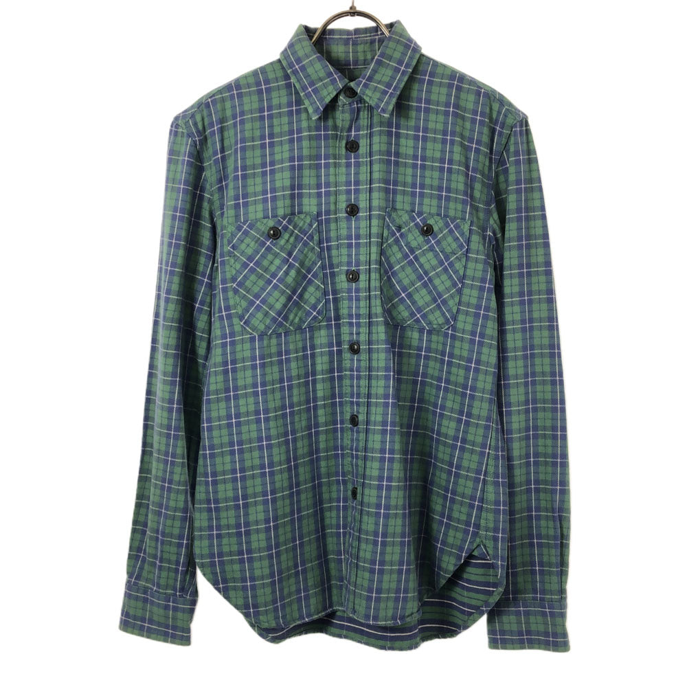 RRL ダブルアールエル 一ツ星 チェック柄 長袖 シャツ 2 グリーン×ブルー ラルフローレン RALPH LAUREN メンズ