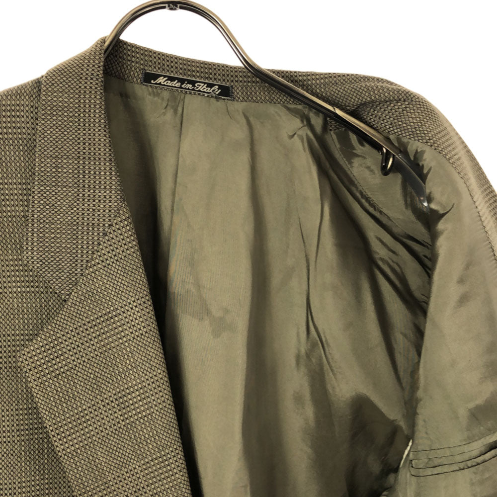 ジョルジオアルマーニ イタリア製 ウール ボーダー テーラードジャケット 46REG カーキ系 GIORGIO ARMANI メンズ