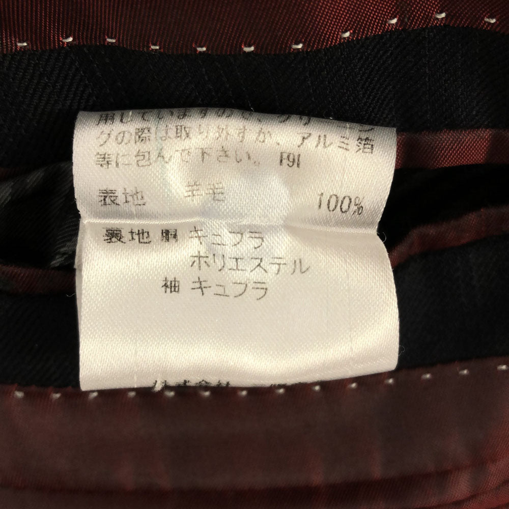 BURBERRY BLACK LABEL バーバリーブラックレーベル 三陽商会 日本製 ウール ストライプ テーラードジャケット 38L ブラック メンズ