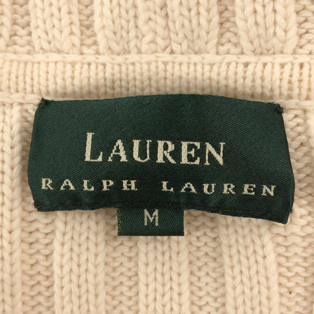 LAUREN RALPH LAUREN ローレンラルフローレン 長袖 ニット パーカー M ホワイト セーター レディース