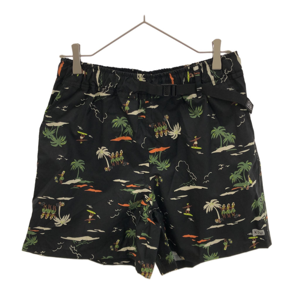 キウ 総柄 ウォータープルーフ アウトドアショートパンツ L ブラック系 KiU レディース