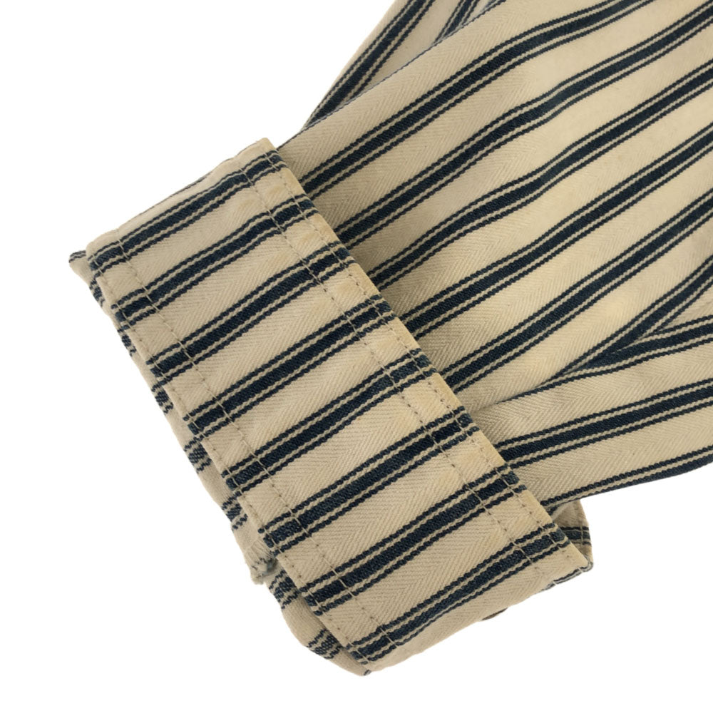 LAURENJEANSCO.RALPH LAUREN ローレンジーンズカンパニーラルフローレン ストライプ ヘリンボーン コットンジャケット L ホワイト レディース