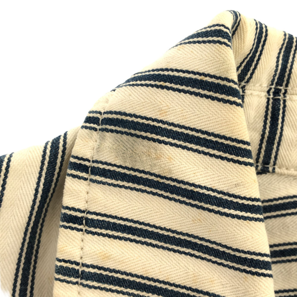 LAURENJEANSCO.RALPH LAUREN ローレンジーンズカンパニーラルフローレン ストライプ ヘリンボーン コットンジャケット L ホワイト レディース