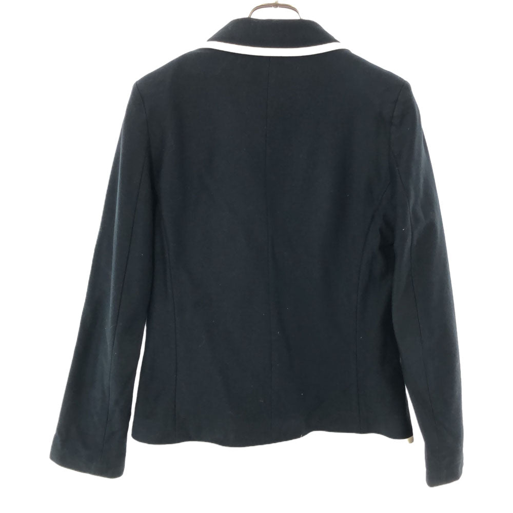 FRED PERRY フレッドペリー 日本製 テーラードジャケット S ブラック 裏ストライプ レディース