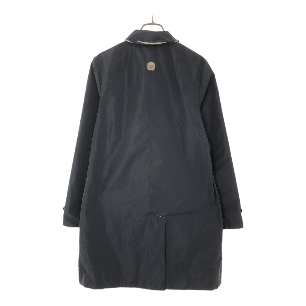 WEEKEND MaxMara ウィークエンドマックスマーラ 柄ワッペン ボーダー リバーシブル ステンカラーコート 38 ネイビー×グレー レディース