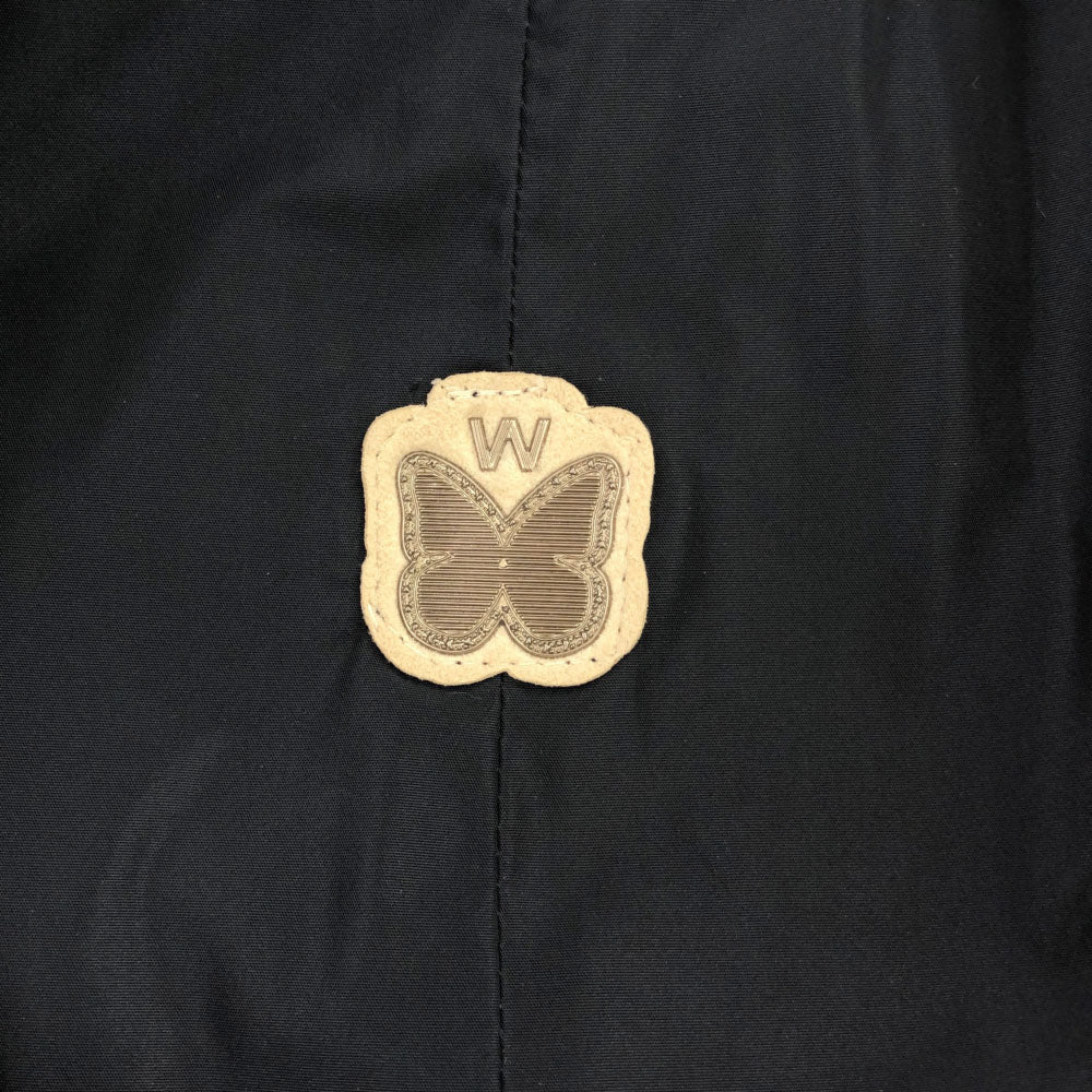 WEEKEND MaxMara ウィークエンドマックスマーラ 柄ワッペン ボーダー リバーシブル ステンカラーコート 38 ネイビー×グレー レディース