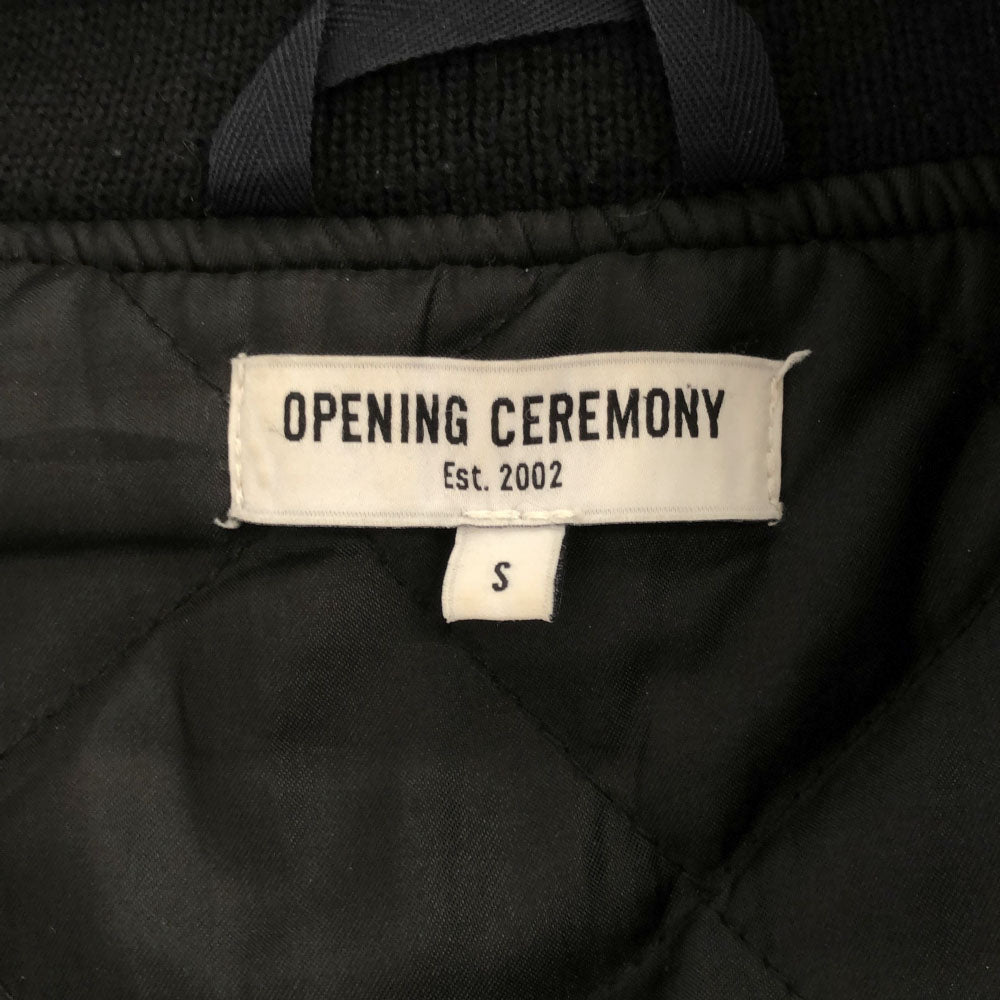 オープンセレモニー チェック柄 ワッペン ブルゾン S ブラック×グリーン メンズ