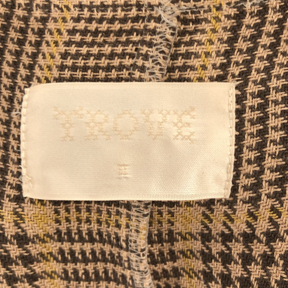 TROVE トローヴ 日本製 グレンチェック リネン ガウンコート 2 ブラウン系 メンズ