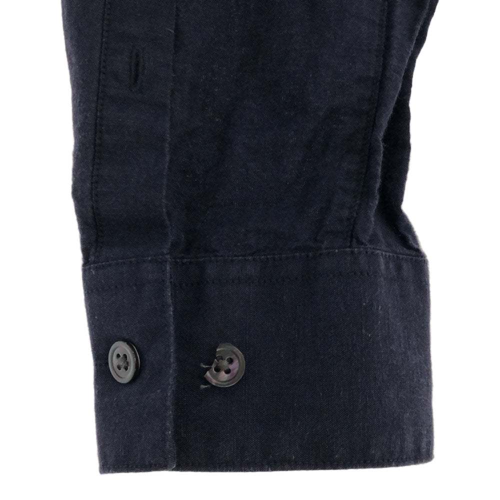 セオリー リネン混 長袖 シャツ S ネイビー theory メンズ