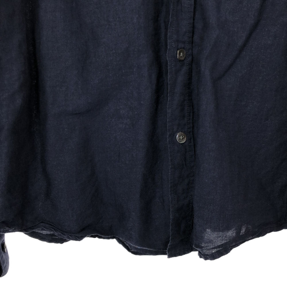 セオリー リネン混 長袖 シャツ S ネイビー theory メンズ