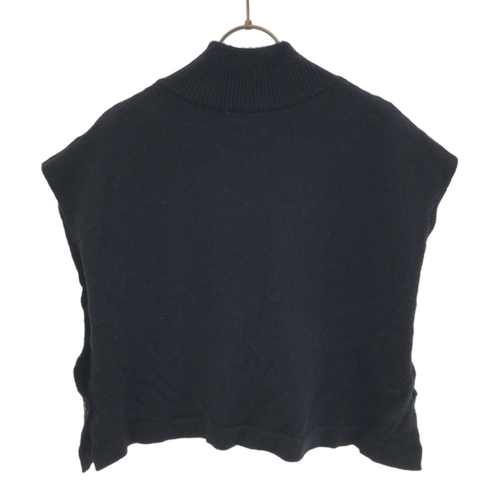 ALLEGE アレッジ 日本製 ハーフジップ ニットベスト ブラック レディース