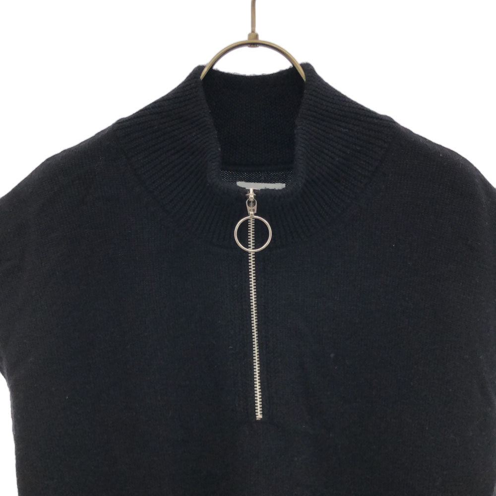 ALLEGE アレッジ 日本製 ハーフジップ ニットベスト ブラック レディース