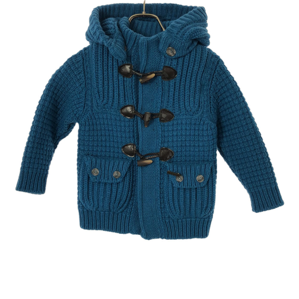 BARK バーク イタリア製 ウールブレンド ニット ダッフルコート 4 ブルー系 NANO universe ジャケット キッズ