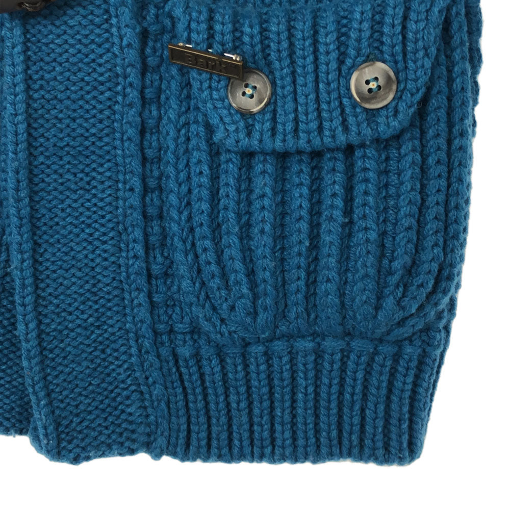 BARK バーク イタリア製 ウールブレンド ニット ダッフルコート 4 ブルー系 NANO universe ジャケット キッズ