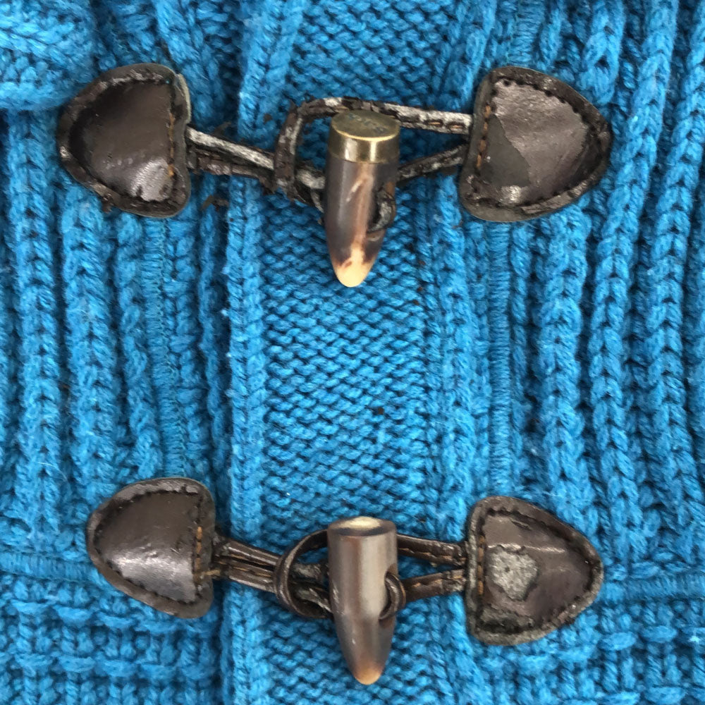 BARK バーク イタリア製 ウールブレンド ニット ダッフルコート 4 ブルー系 NANO universe ジャケット キッズ