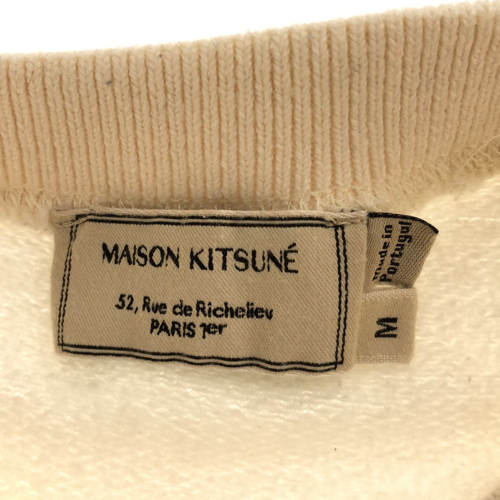 MAISON KITSUNE メゾンキツネ ワッペン 長袖 スウェット トレーナー M ホワイト 裏起毛 メンズ