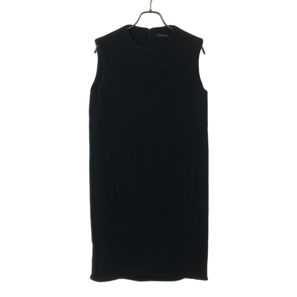 YOKO CHAN ヨーコチャン 日本製 ウール ノースリーブ ワンピース 38 ブラック レディース
