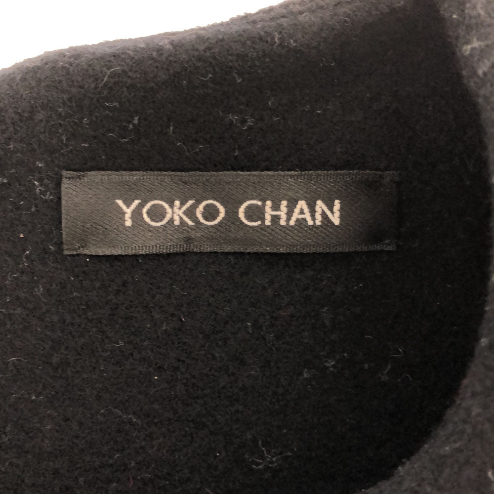 YOKO CHAN ヨーコチャン 日本製 ウール ノースリーブ ワンピース 38 ブラック レディース