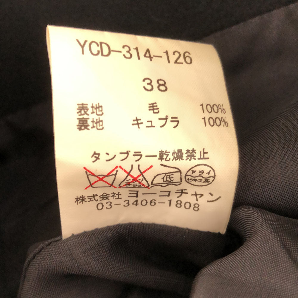 YOKO CHAN ヨーコチャン 日本製 ウール ノースリーブ ワンピース 38 ブラック レディース