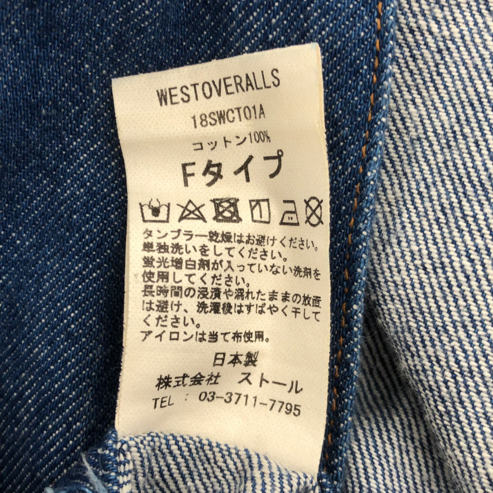 WESTOVERALLS ウエストオーバーオールズ 日本製 ノーカラー ロング デニムコート F レディース