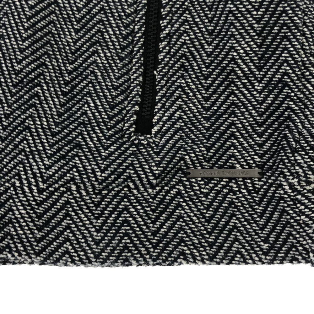 ARMANI EXCHANGE アルマーニ エクスチェンジ ヘリンボーン 長袖 ジップパーカー S ブラック系 メンズ