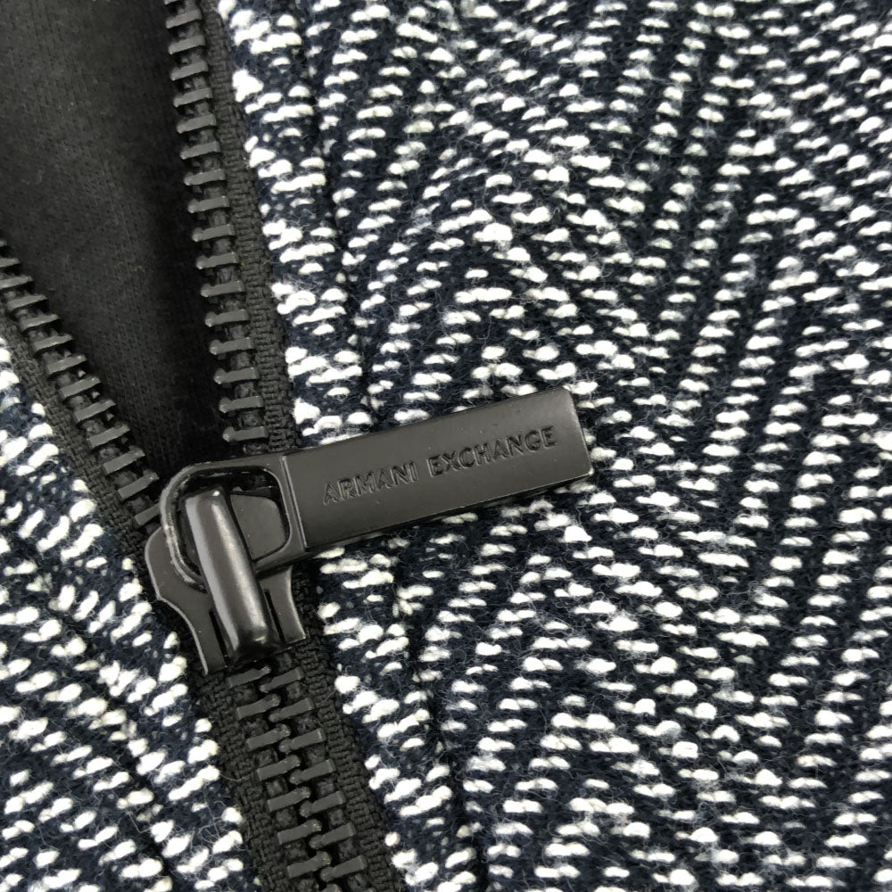 ARMANI EXCHANGE アルマーニ エクスチェンジ ヘリンボーン 長袖 ジップパーカー S ブラック系 メンズ