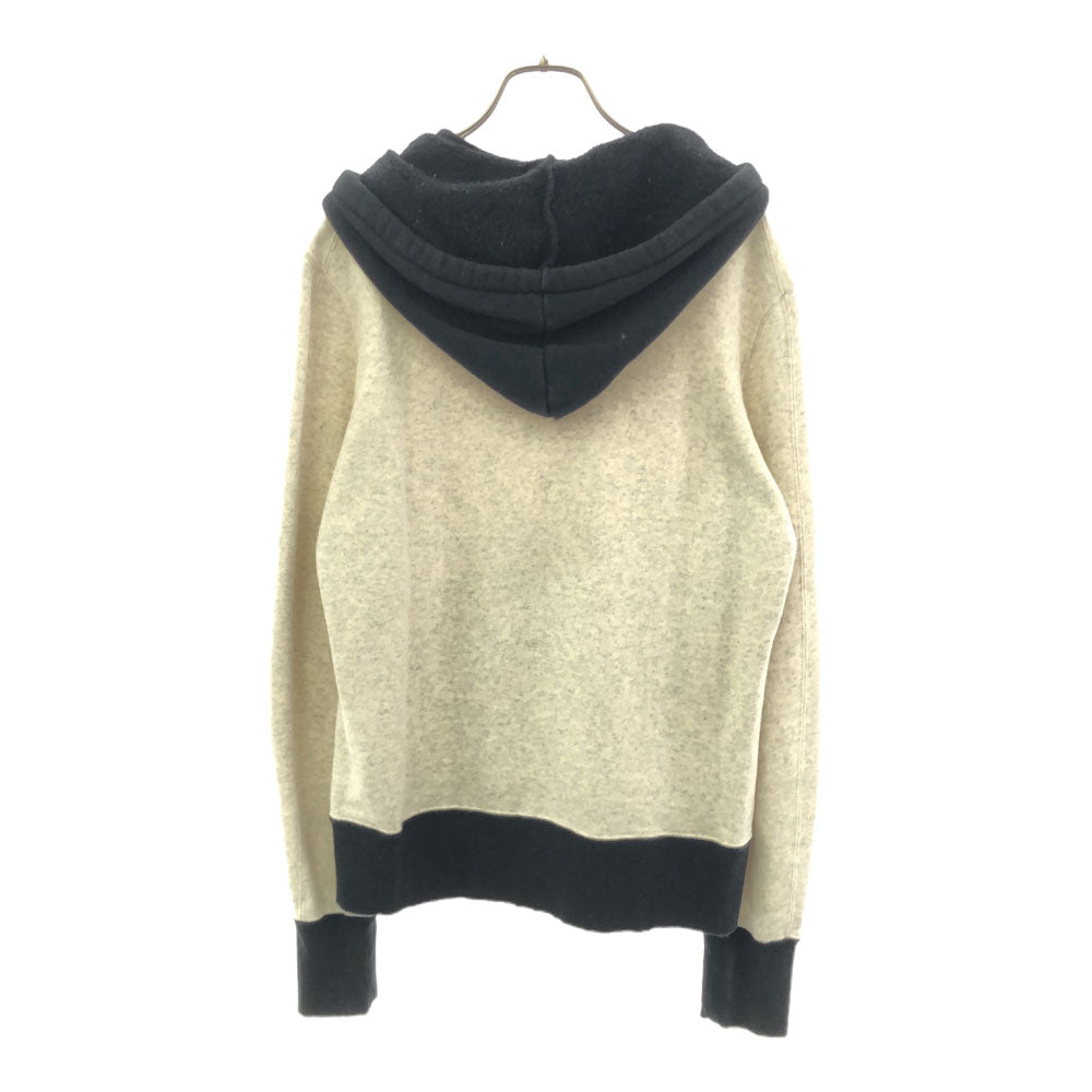 marka マーカ 日本製 長袖 ツートン スウェットパーカー 1 ホワイト×ブラック メンズ