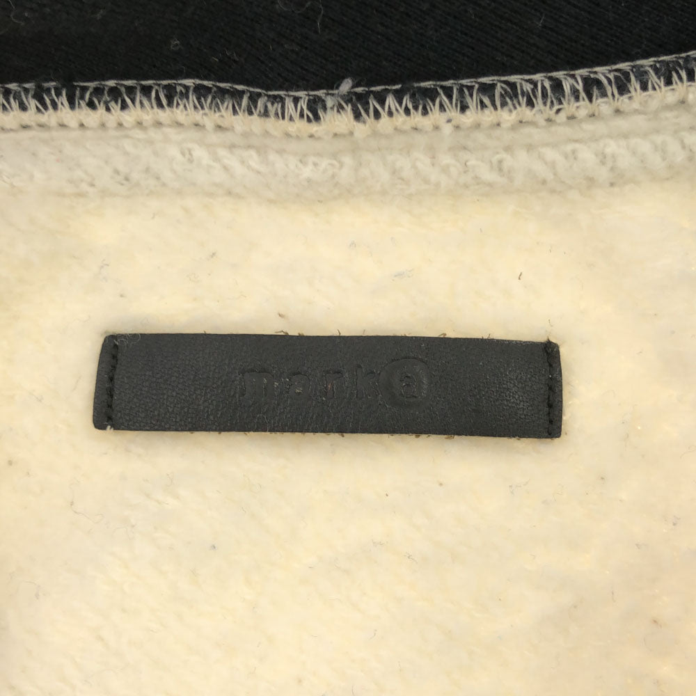 marka マーカ 日本製 長袖 ツートン スウェットパーカー 1 ホワイト×ブラック メンズ